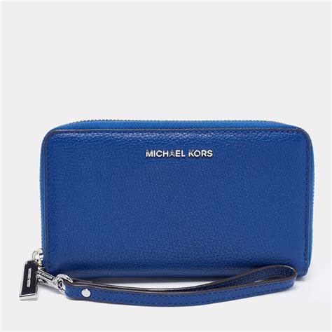 michael kors sky blue wallet|Michael Kors zip around wallet.